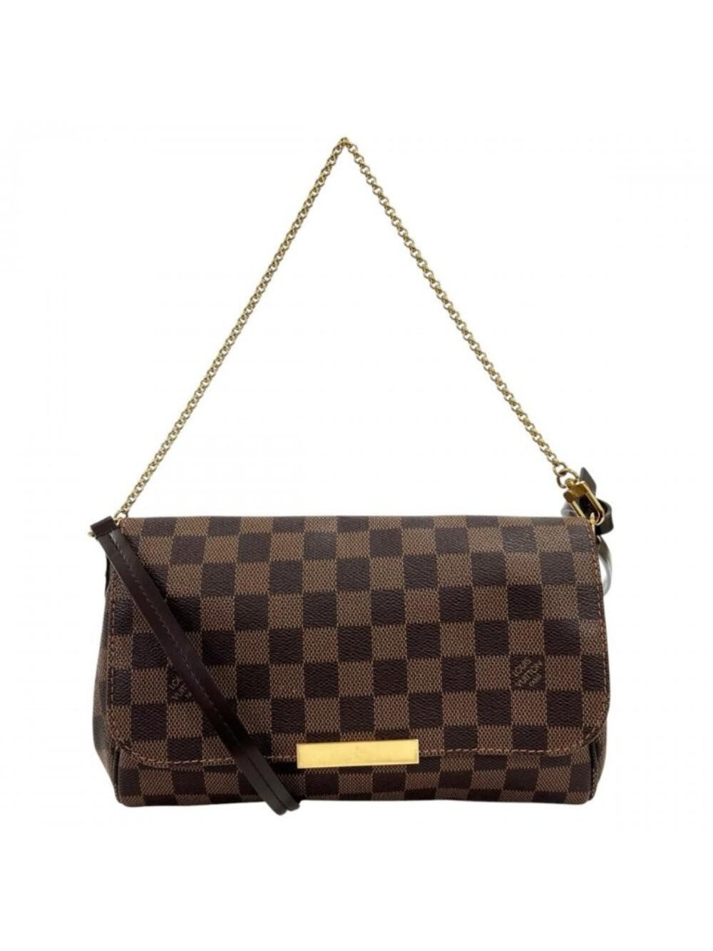 Louis Vuitton Shoulder Bag Damier Ebene Favorite MM Plaid Brown